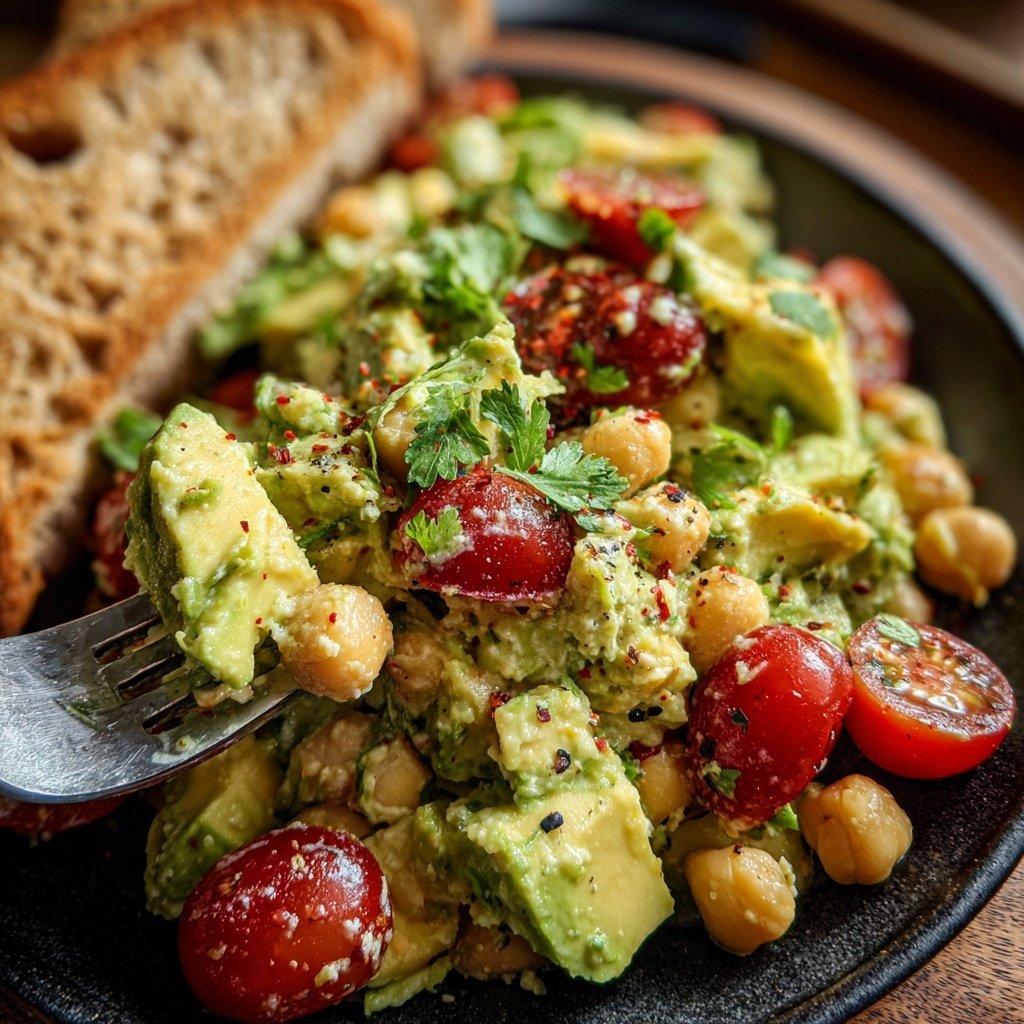 Healthy & Light Avocado Chickpea Salad