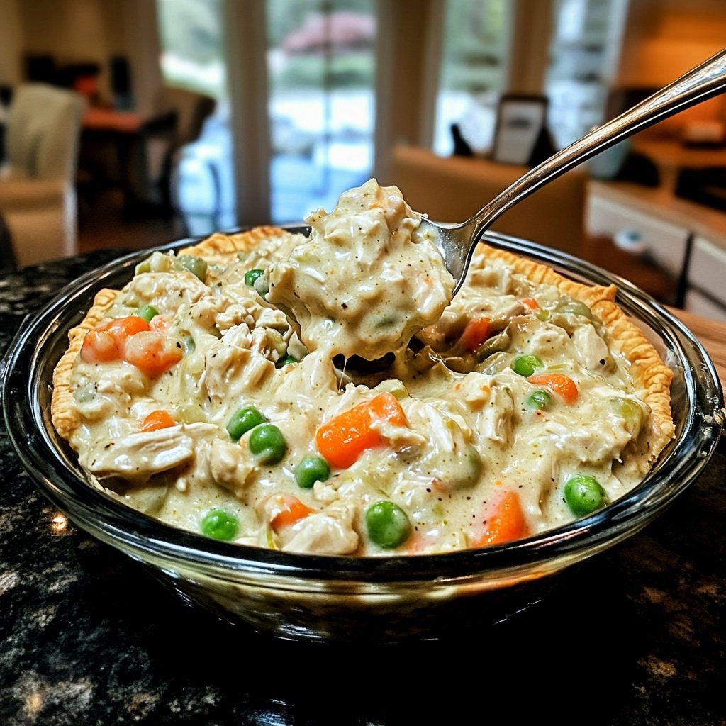 Spicy Crockpot Chicken Pot Pie Filling