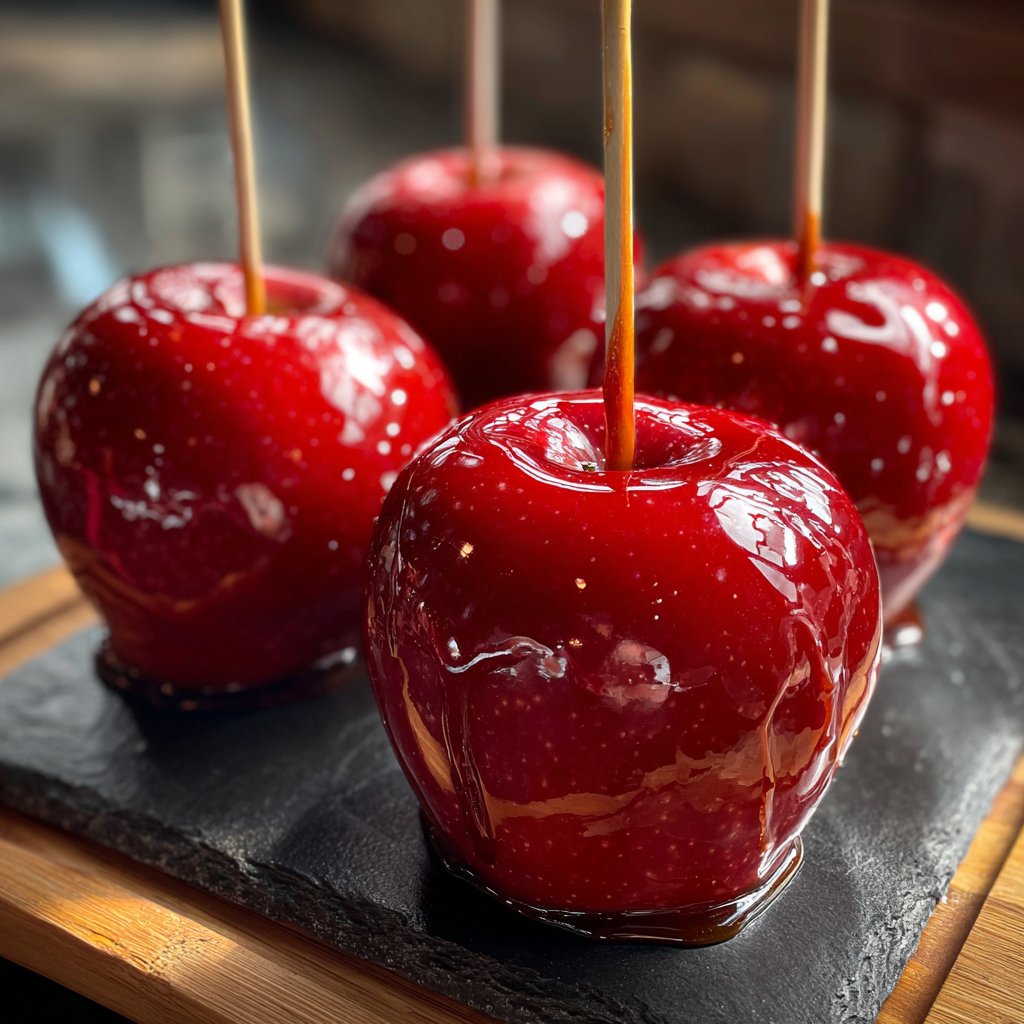 Homemade Candy Apples With Red Food Coloring