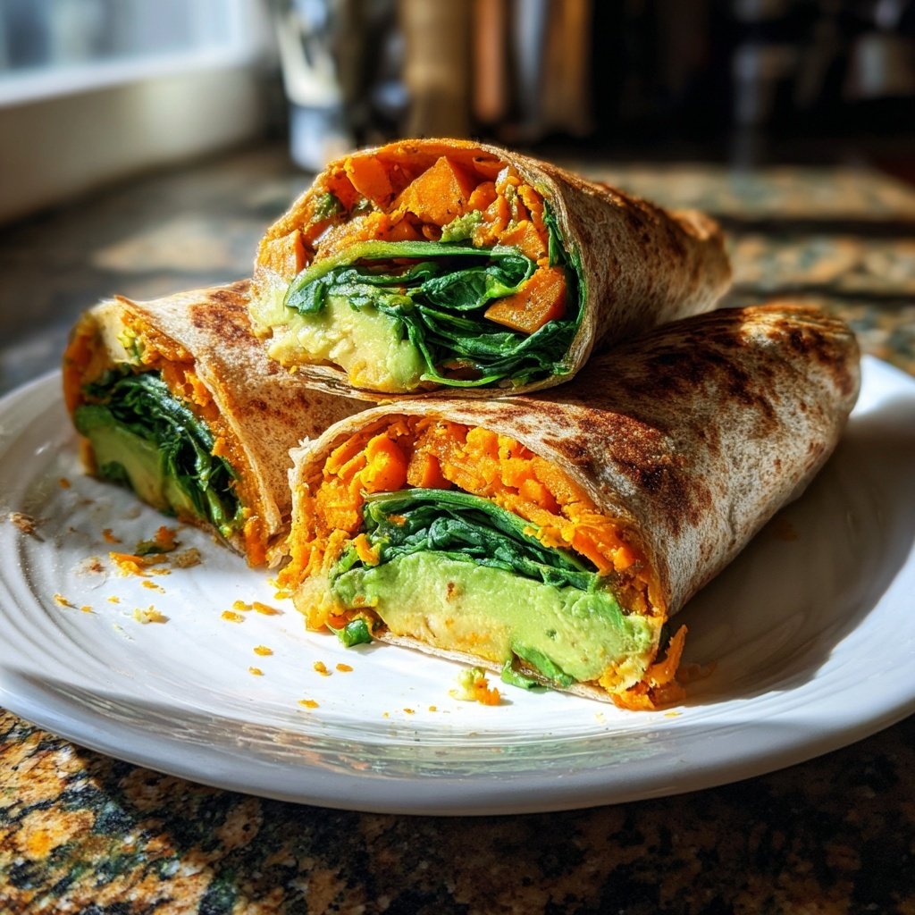 Healthy Lunch Roasted Sweet Potato Wraps
