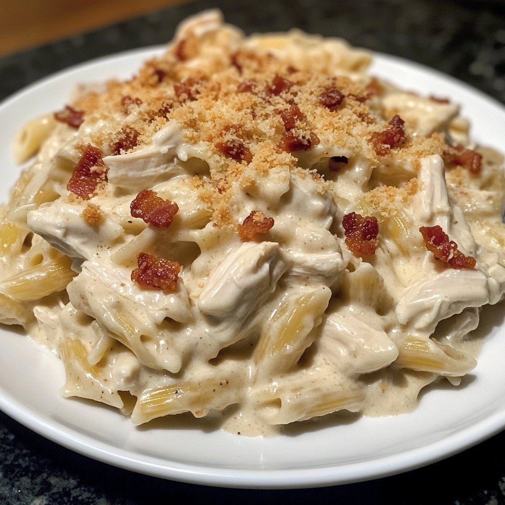 Creamy Chicken Bacon Ranch Pasta