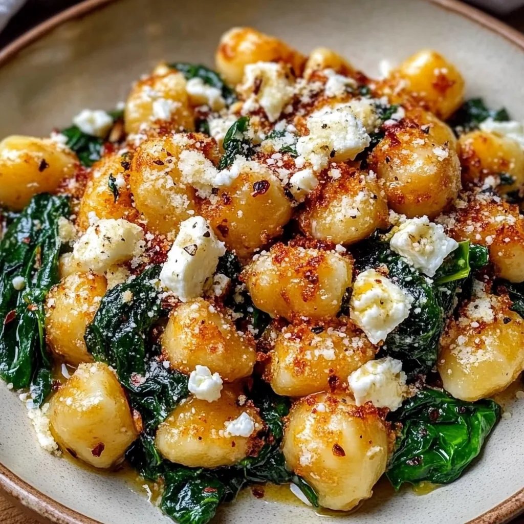 Creamy Gnocchi with Spinach and Feta Recipe