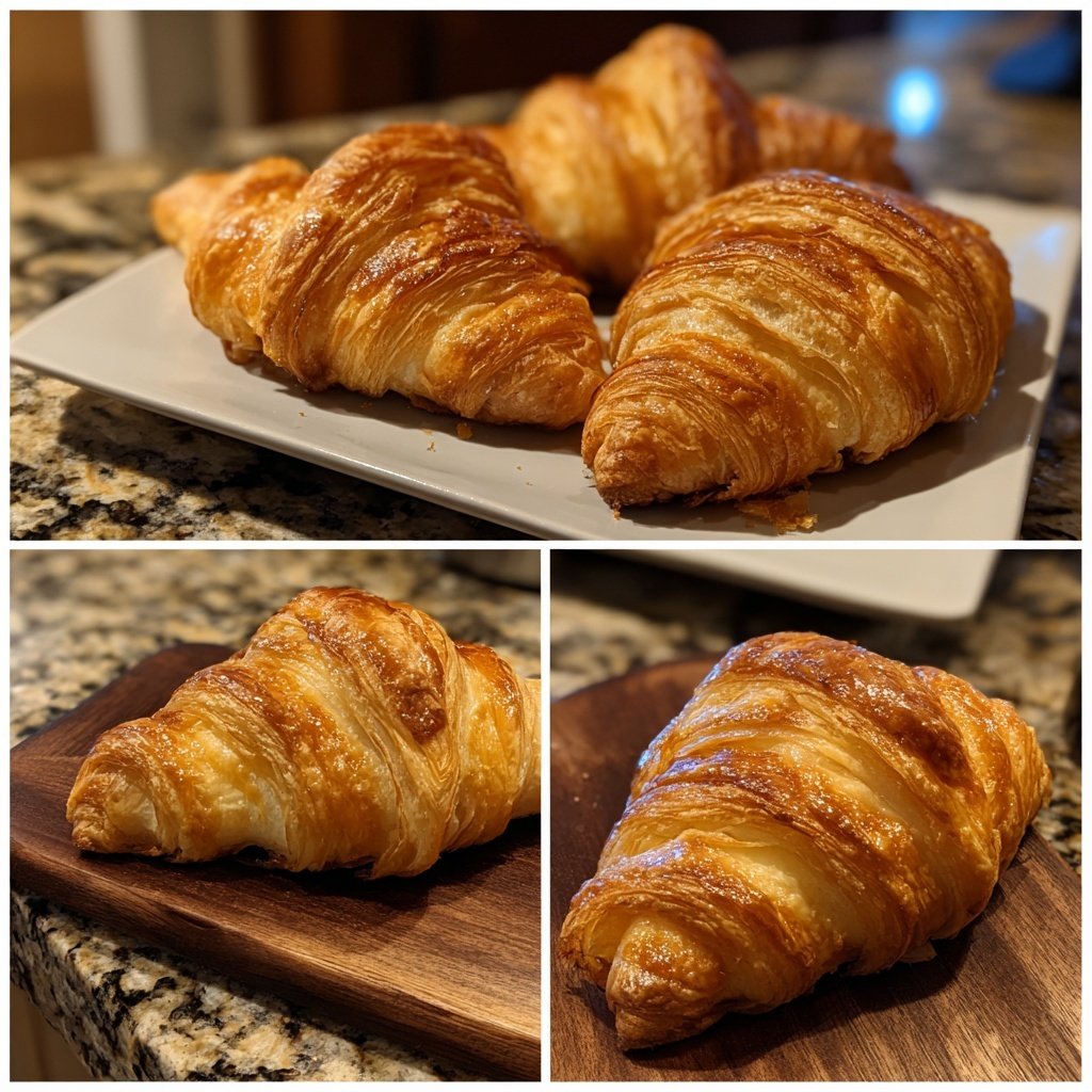 Flaky Breakfast Croissants With Butter