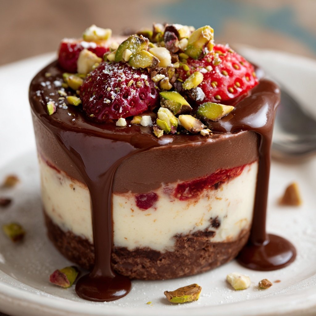 Dubai Chocolate Strawberry Cup With Pistachio