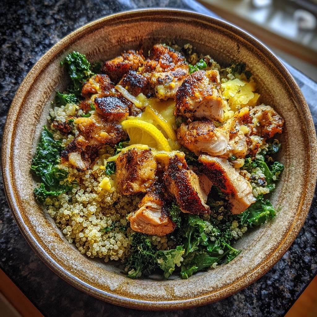High Protein Lemon Chicken Bowl
