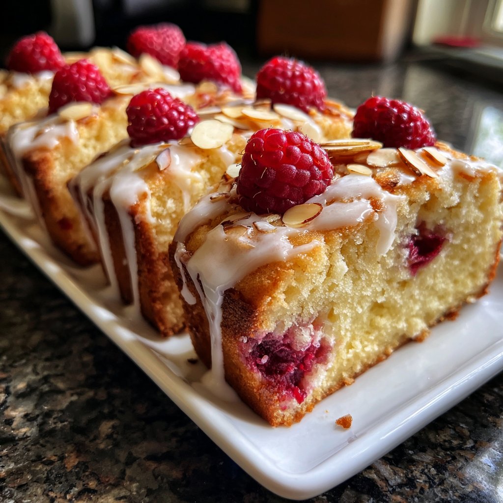 Raspberry Almond Cake Slices